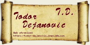 Todor Dejanović vizit kartica